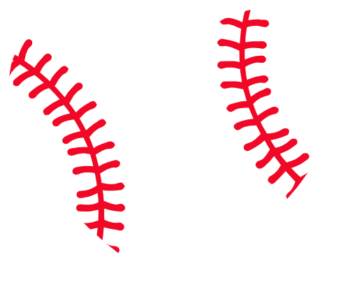 (s041-1) Full Color Baseball Softball Heart Ball Red Laces