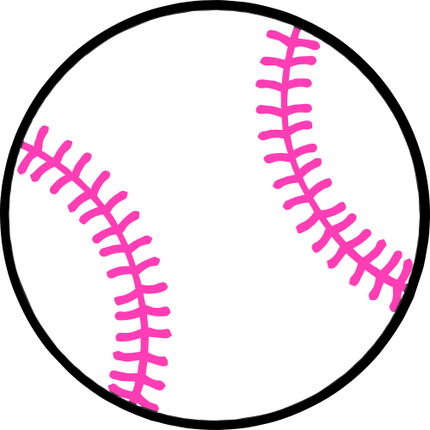 (041-02) Full Color Baseball Softball Round Ball Pink Laces