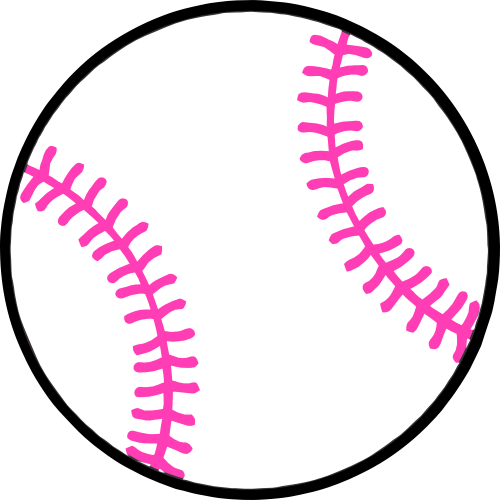 (s041-1) Full Color Baseball Softball Round Ball Pink Laces