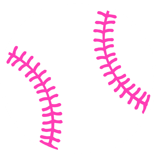 (s041-1) Full Color Baseball Softball Round Ball Pink Laces