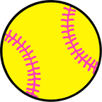 (s041-1) Full Color Split Baseball Softball Round Ball Pink Laces