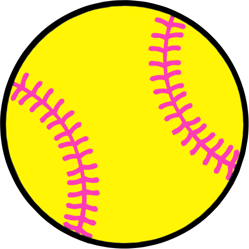(s041-1) Full Color Split Baseball Softball Round Ball Pink Laces