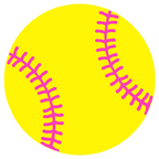 (s041-1) Full Color Split Baseball Softball Round Ball Pink Laces