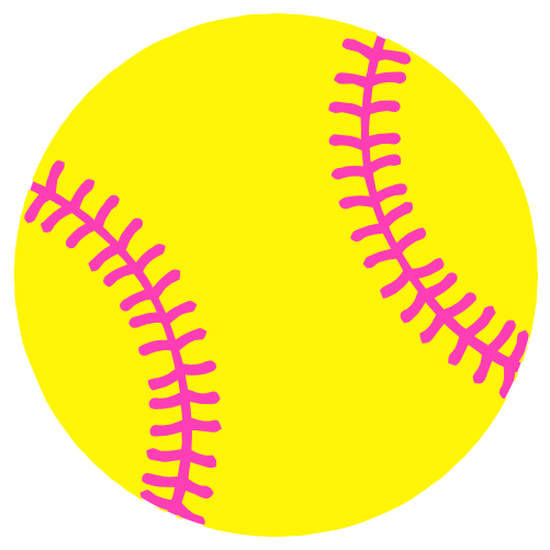 (s041-1) Full Color Split Baseball Softball Round Ball Pink Laces