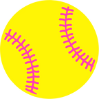 (s041-1) Full Color Split Baseball Softball Round Ball Pink Laces