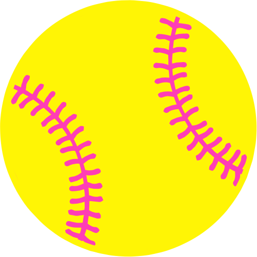 (s041-1) Full Color Split Baseball Softball Round Ball Pink Laces