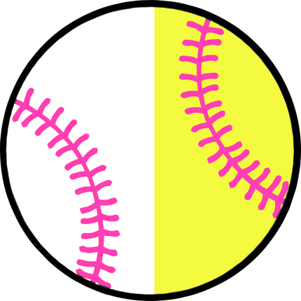 (041-02) Full Color Baseball Softball Round Ball Pink Laces