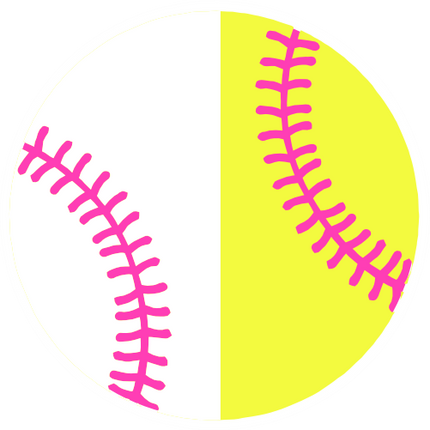 (041-02) Full Color Baseball Softball Round Ball Pink Laces