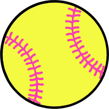 (041-02) Full Color Baseball Softball Round Ball Pink Laces