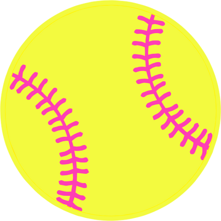 (041-02) Full Color Baseball Softball Round Ball Pink Laces