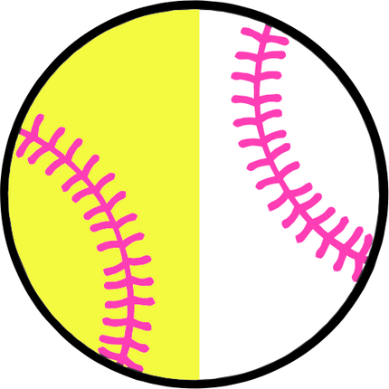 (041-02) Full Color Baseball Softball Round Ball Pink Laces