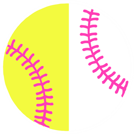 (041-02) Full Color Baseball Softball Round Ball Pink Laces