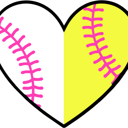 (041-02) Full Color Baseball Softball Round Ball Pink Laces