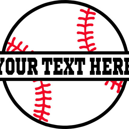 (041-02-1T) Baseball Softball Split Team Name or Custom Text