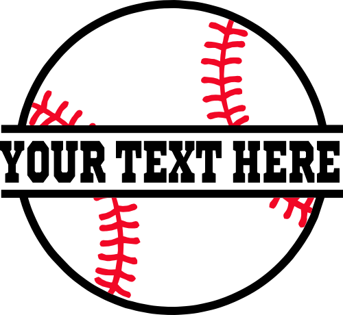 (041-02-1T) Baseball Softball Split Team Name or Custom Text