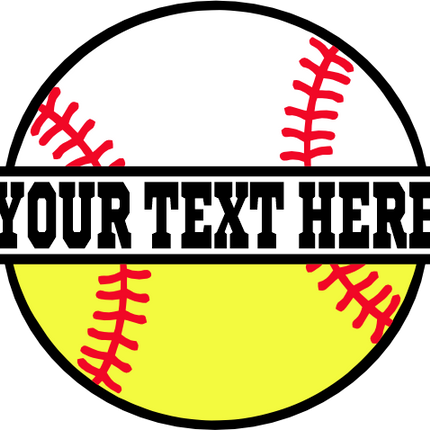 (041-02-1T) Baseball Softball Split Team Name or Custom Text