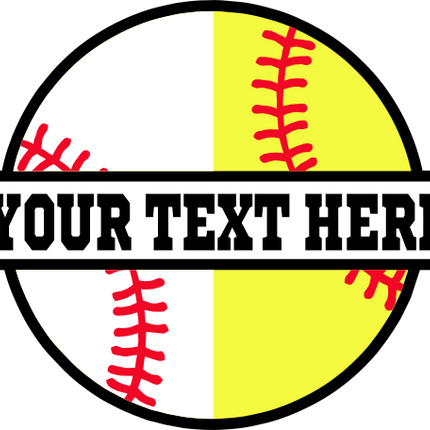 (041-02-1T) Baseball Softball Split Team Name or Custom Text