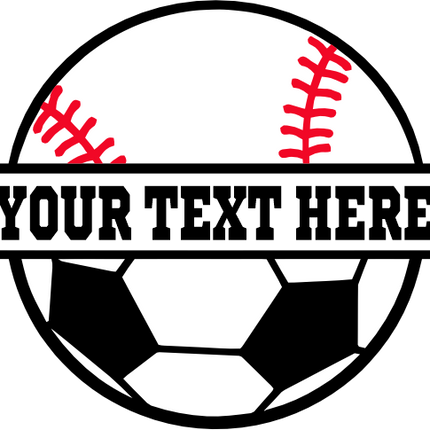 (041-02-1T) Baseball Softball Split Team Name or Custom Text