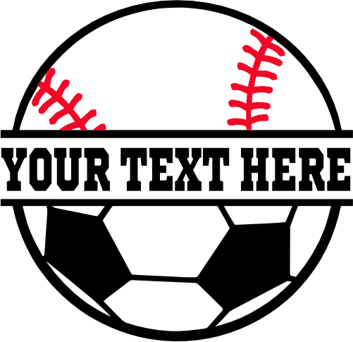 (041-02-T4) Baseball Soccer Split Ball Text