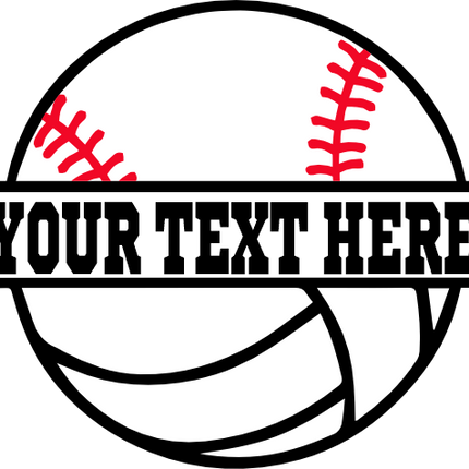 (041-02-1T) Baseball Softball Split Team Name or Custom Text