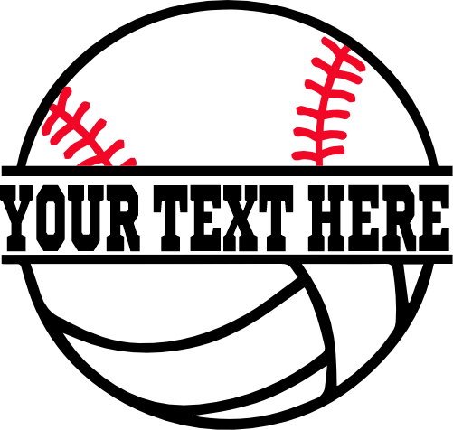 (041-02-T5) Baseball Volleyball Split Ball Text