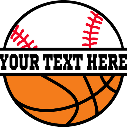 (041-02-1T) Baseball Softball Split Team Name or Custom Text