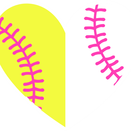 (041-02) Full Color Baseball Softball Round Ball Pink Laces