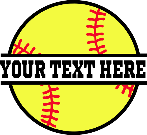 (041-02-V1) Softball Split Ball Text