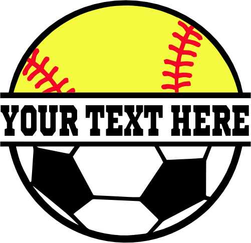 (041-02-V4) Softball Soccer Split Ball Text
