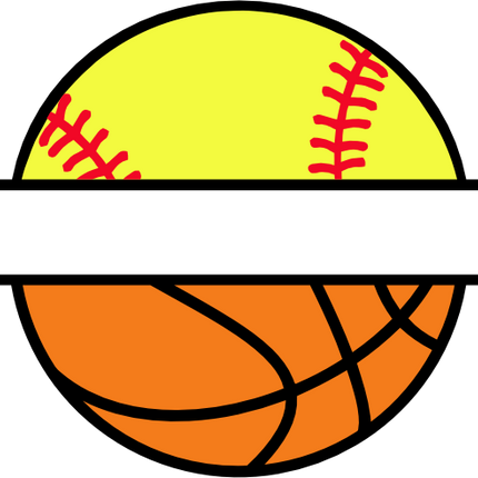 (041-02-V6) Softball Basketball Split Ball Text