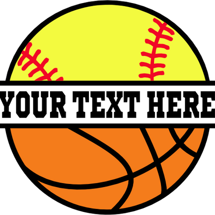 (041-02-V6) Softball Basketball Split Ball Text