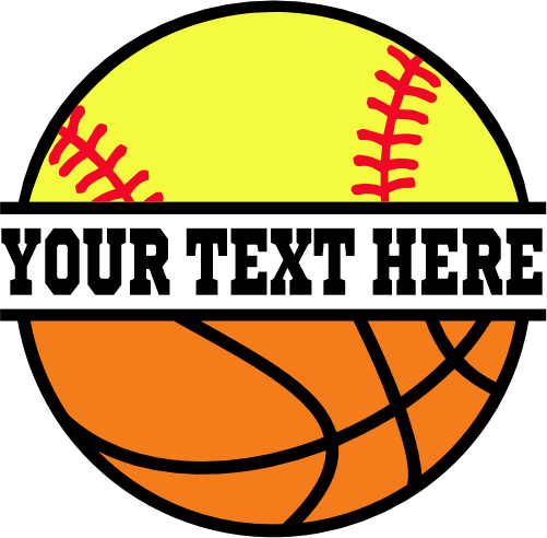 (041-02-V6) Softball Basketball Split Ball Text