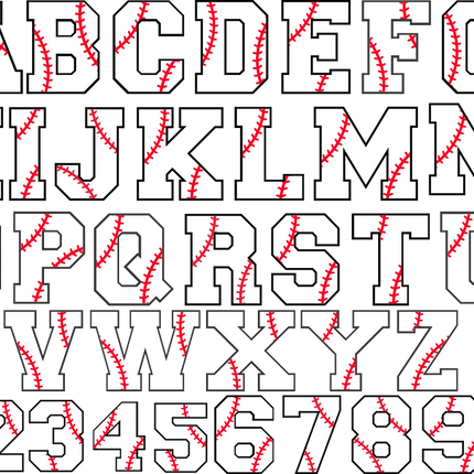 (041-03-B) Baseball Single Letters, Numbers or Text Name