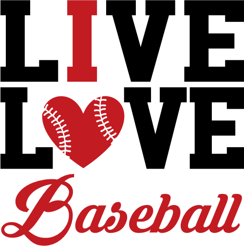 (041-04-2H) Live Love Baseball I Heart Iron-On Transfer
