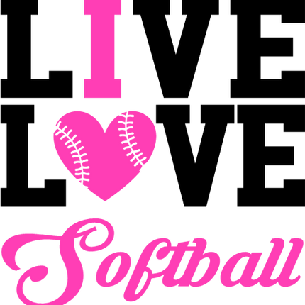 (041-04-2I) Live Love Softball I Heart Iron-On Transfer