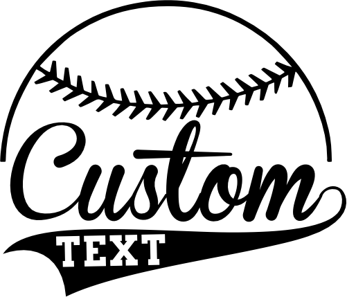 (041-06-1A) Baseball Softball Custom Text Iron-On Transfer