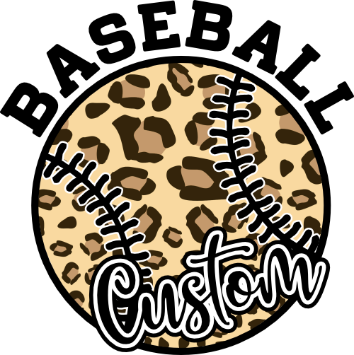 (041-06-1Q) Leopard Baseball Custom Iron-On Transfer
