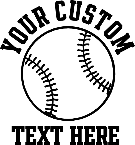 (041-06-1Y) Baseball Softball Custom Text Iron-On Transfer