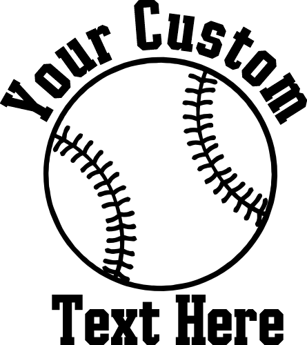 (041-06-1Y) Baseball Softball Custom Text Iron-On Transfer