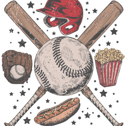 (041-08-1I) Retro Baseball Graphic