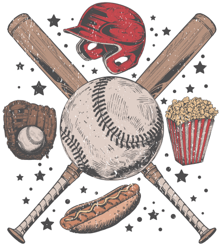 (041-08-1I) Retro Baseball Graphic