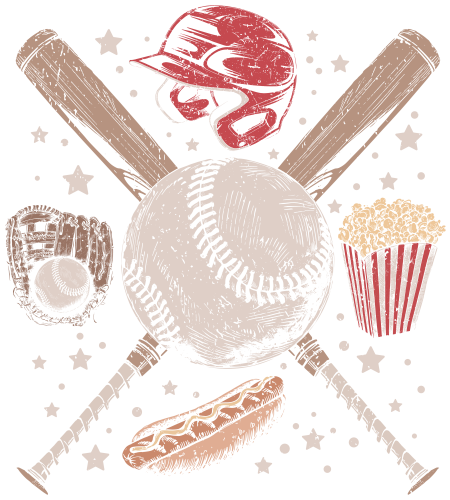 (041-08-1I) Retro Baseball Graphic