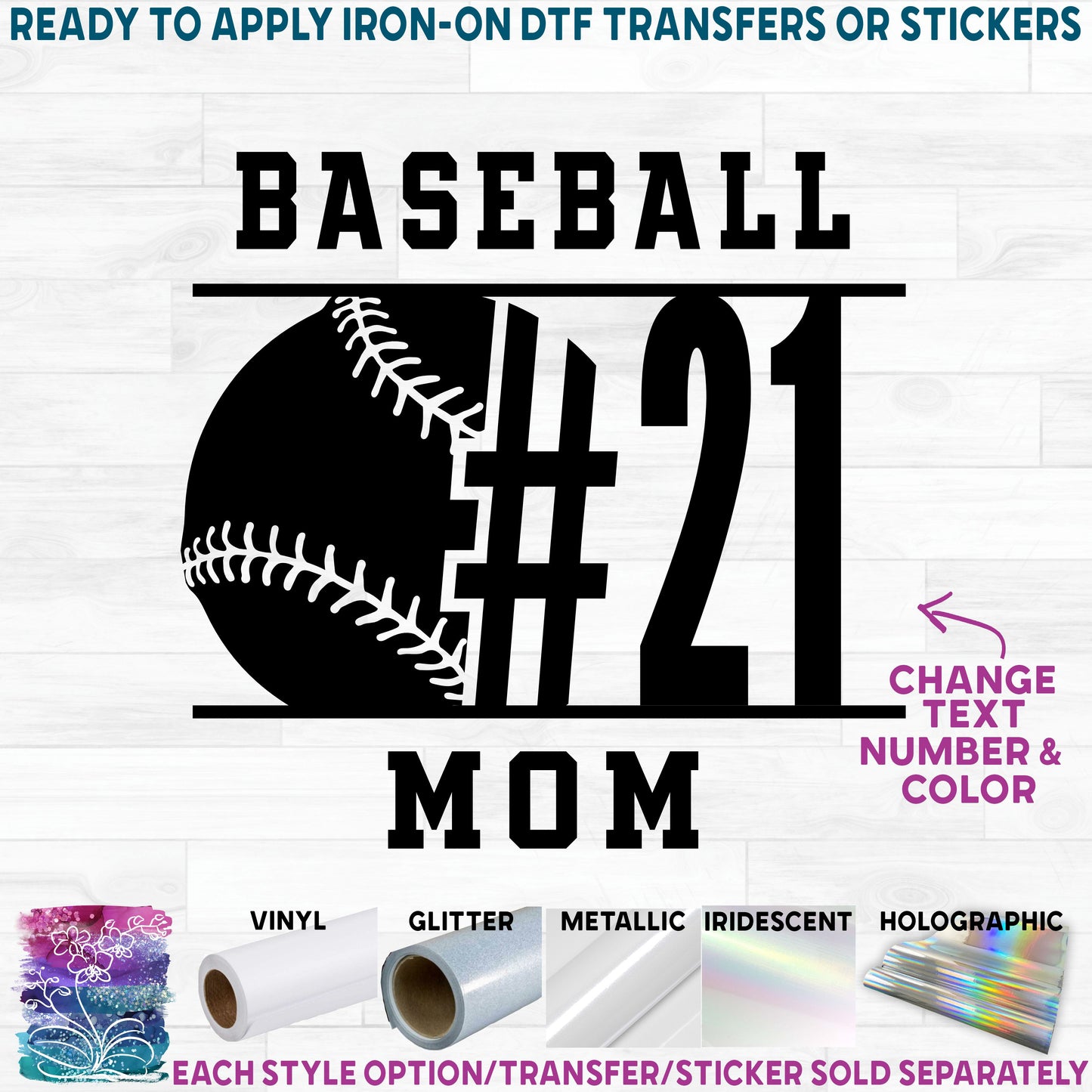 (s041-8L) Team Name Baseball Softball Mom Family Custom Text