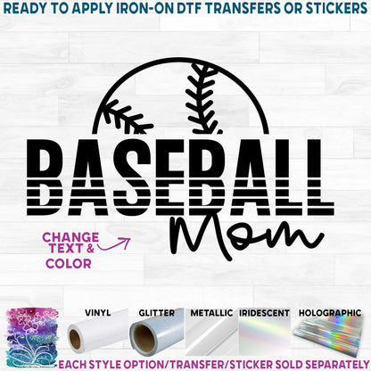 (s041-8M) Baseball Team Mom Family Custom Text