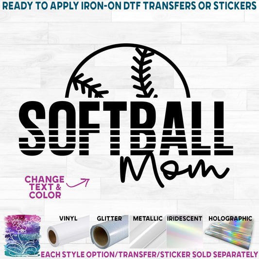 (s041-8N) Softball Team Mom Family Custom Text