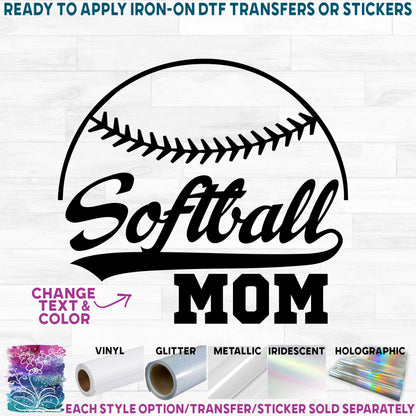 (s041-6B) Softball  Mom Family Custom Text