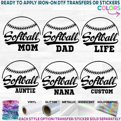 (s041-6B) Softball  Mom Family Custom Text