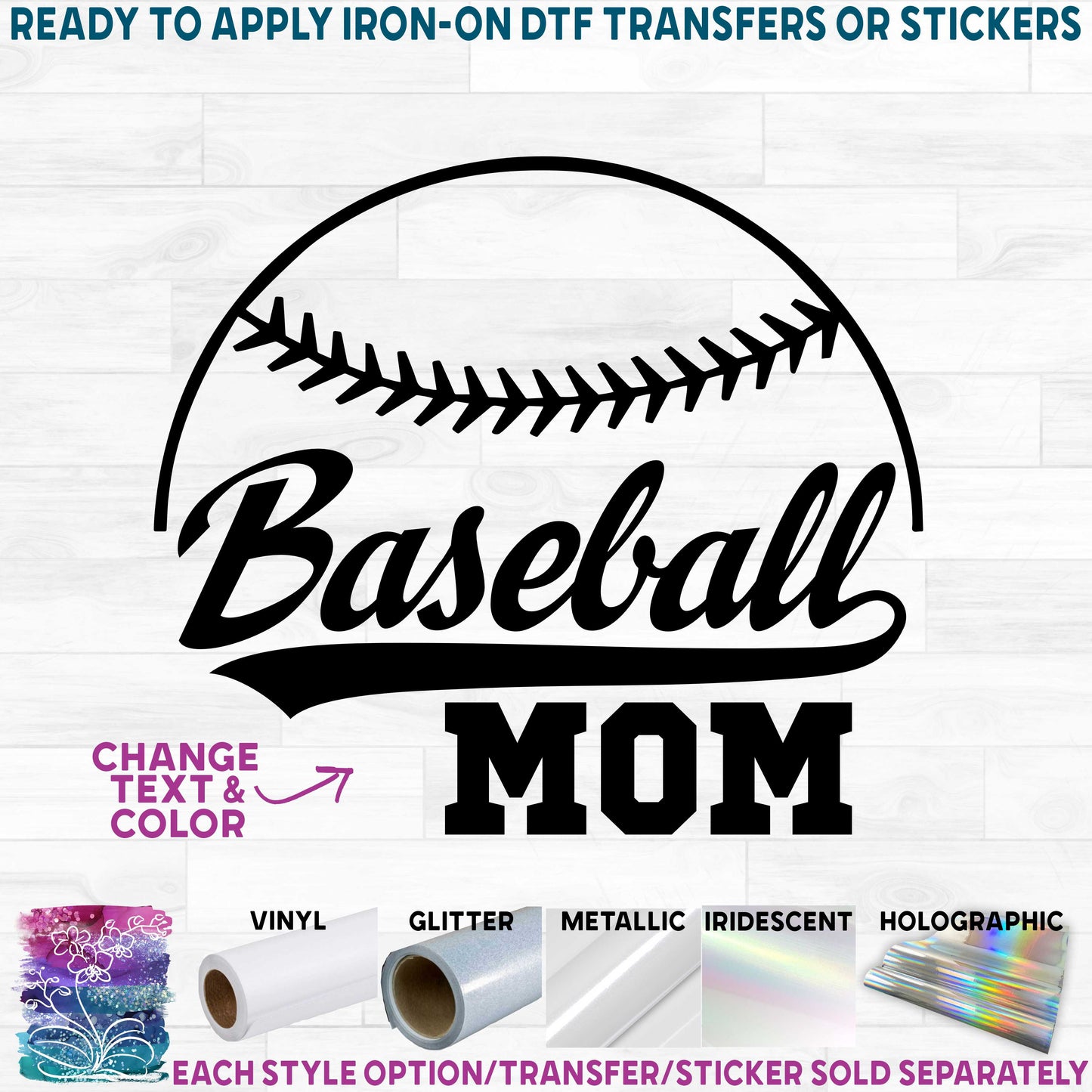 (s041-6A) Baseball Mom Family Custom Text