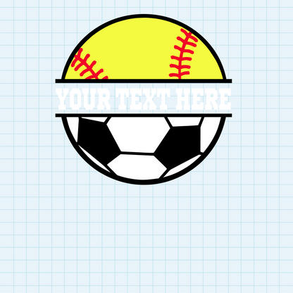 (s041-2) Softball Split Team Name or Custom Text