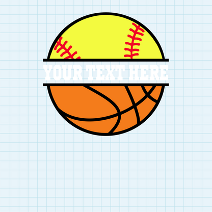 (s041-2) Softball Split Team Name or Custom Text